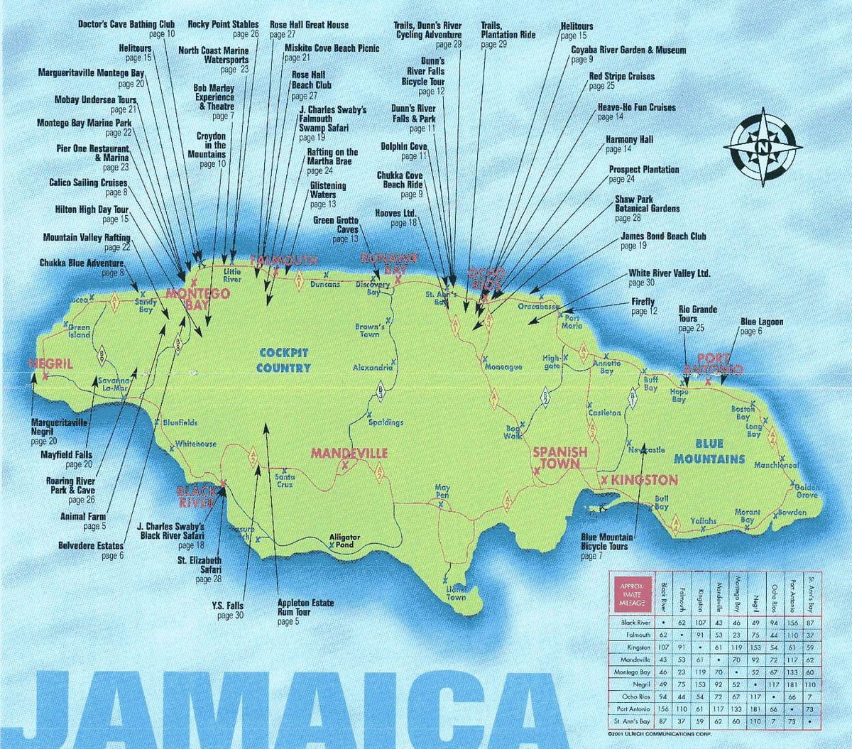 Kaart bloody bay jamaica resort 