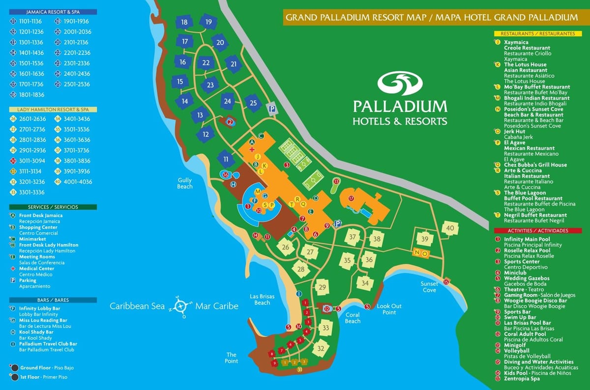 Kaart grand pallaadium jamaica resort