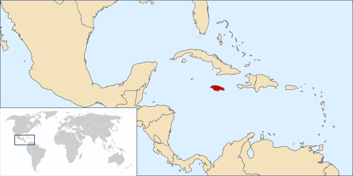 jamaica kaart maailma