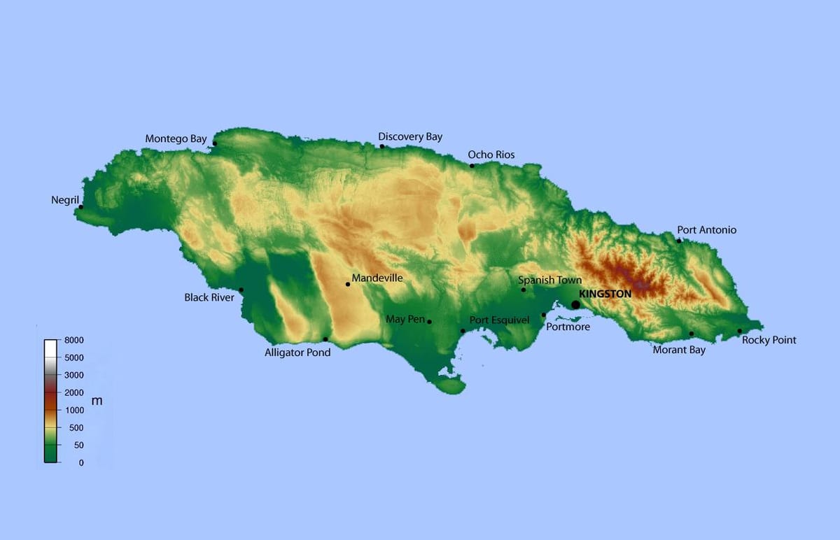 Kaart jamaica tõus 