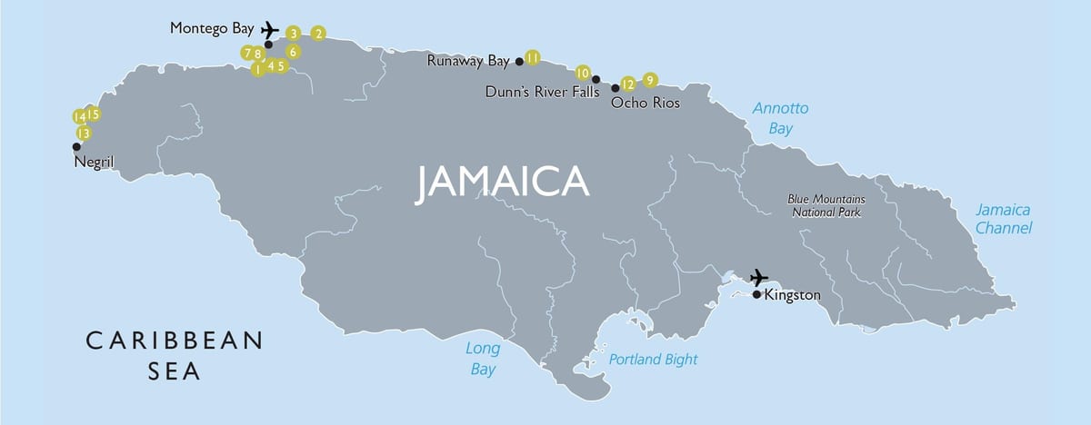 kaart vaatamisväärsustest jamaica