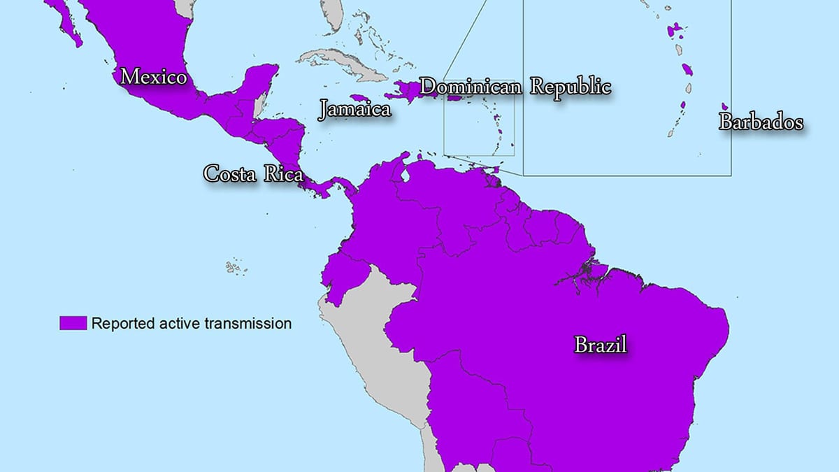 Kaart jamaica zika