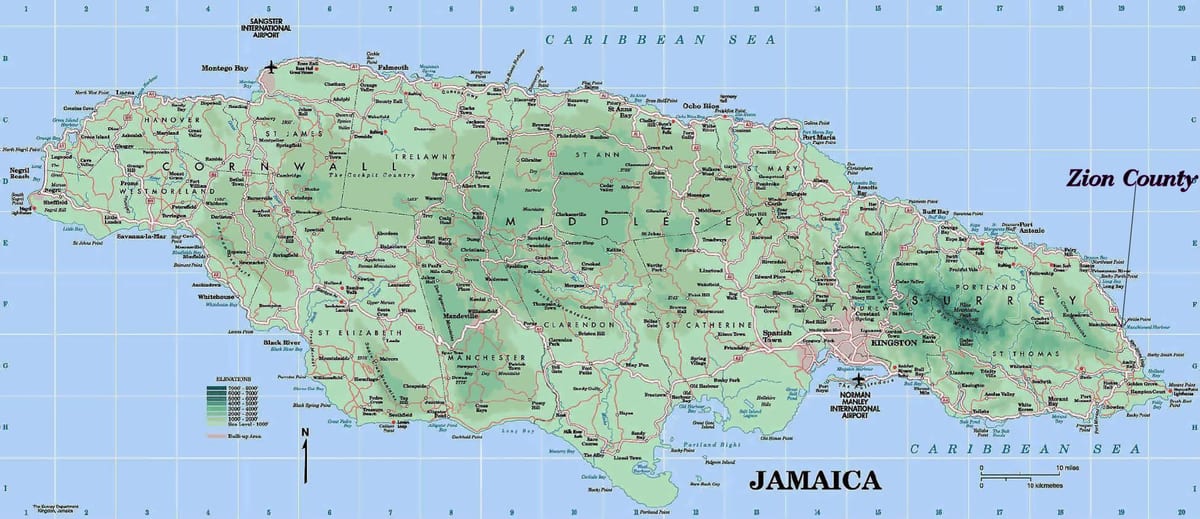 Kaart jamaika põhjarannikul