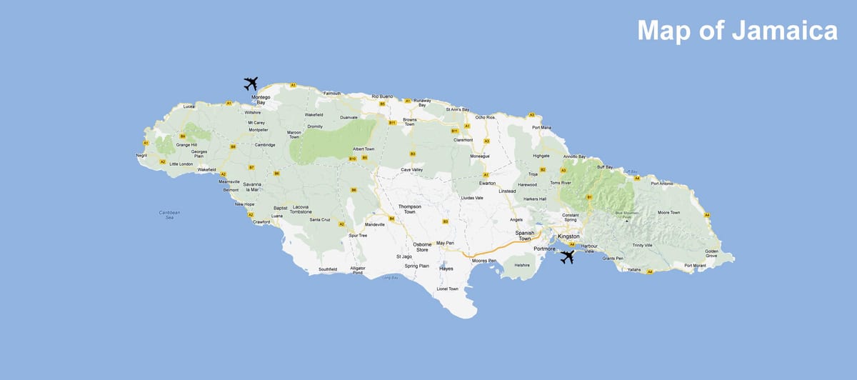 Kaart winnifred beach jamaica