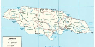Kaart black river, jamaica