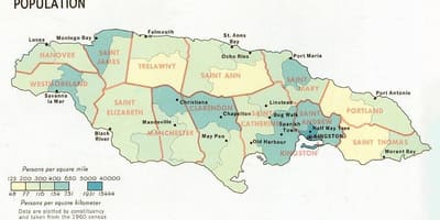 Elanikkonna kaart, jamaica