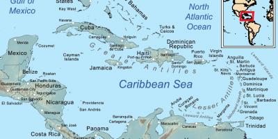 Kaart jamaica ja ümbritsevad saared