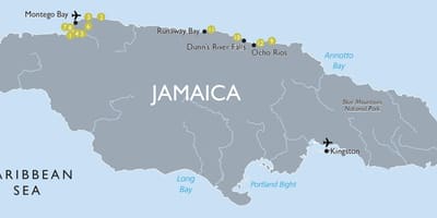 Kaart vaatamisväärsustest jamaica