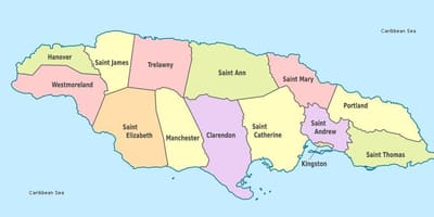 Kaart jamaica lääne-indias, mille vallast