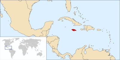 Jamaica riik maailma kaardil