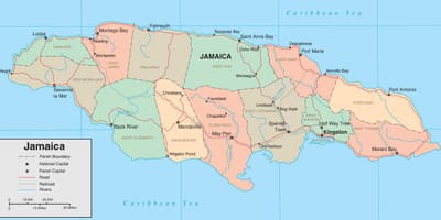 Kaart poliitilise jamaica
